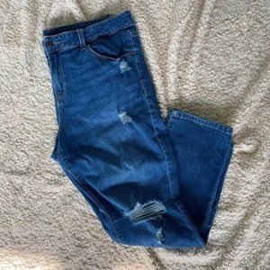 Old Navy Power Strait Distressed Jeans Size 14 Short